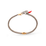 BRACCIALE UOMO IN TITANIO CON PUNTO LUCE, DIAMANTI BLACK E UNA CATENA GROUMETTE, ORO ROSSO 9KT