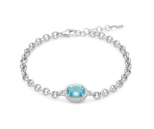 BRACCIALE MISS ITALIA 2021 ARGENTO E TOPAZIO AZZURRO BRD909