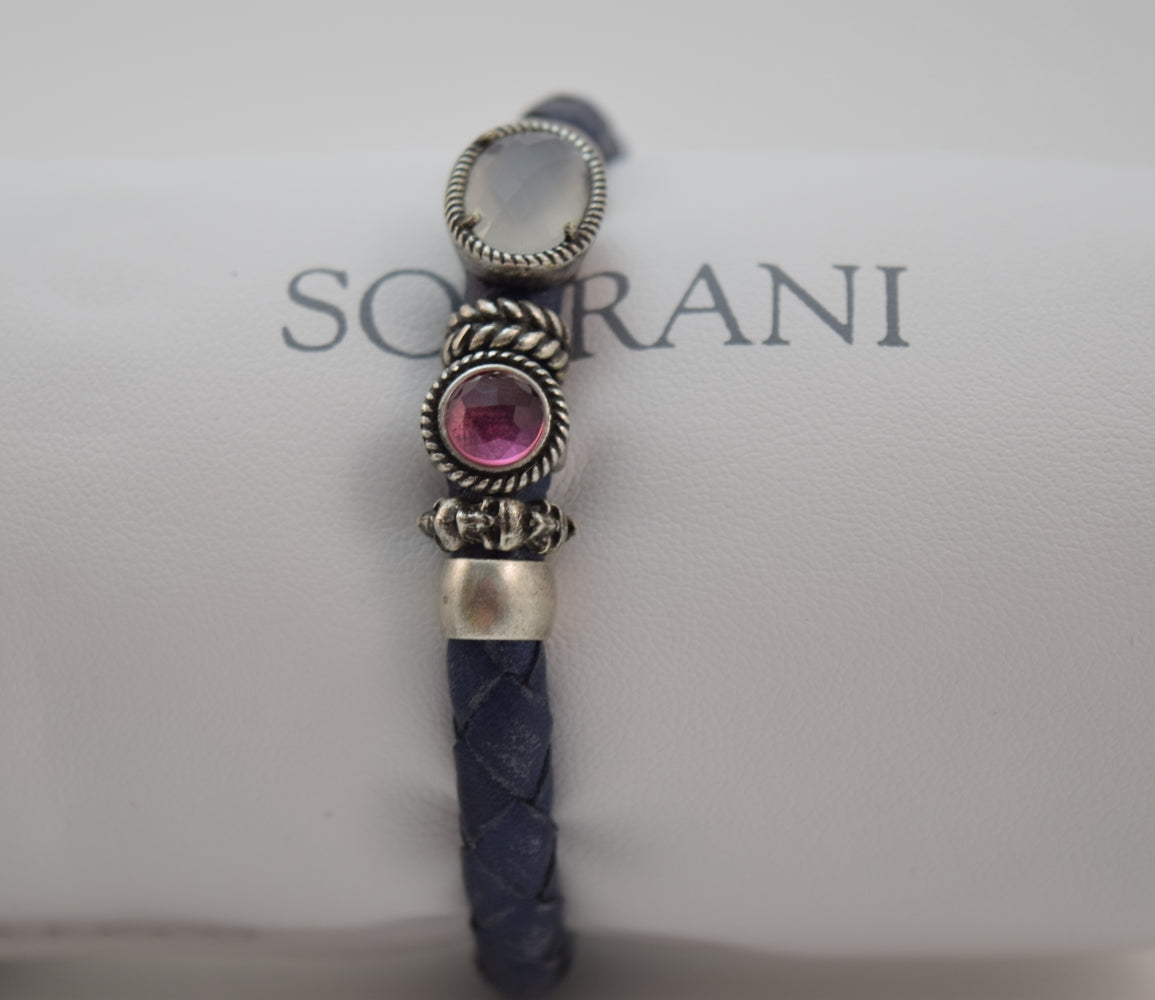 BRACCIALE PELLE DONNA SOVRANI ARGENTI LOVER LINE ref. J872S 