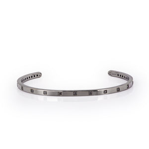 BRACCIALE IN ORO BIANCO 9 KT BRUNITO E 17 DIAMANTI BLACK.