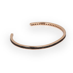 BRACCIALE RIGIDO DA UOMO IN ORO ROSSO 9 KT  E 89 DIAMANTI BLACK.