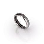 ANELLO UOMO LINEA GOLD SOLITARIO 9 KT BRUNITO CON DIAMANTE BLACK.